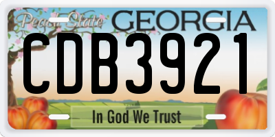 GA license plate CDB3921