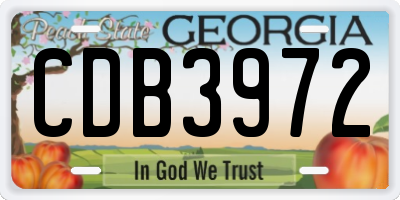 GA license plate CDB3972