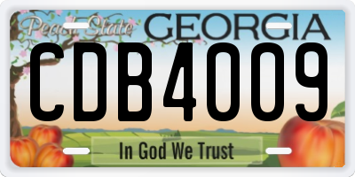 GA license plate CDB4009