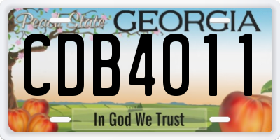 GA license plate CDB4011