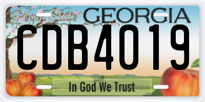 GA license plate CDB4019
