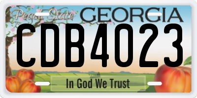 GA license plate CDB4023