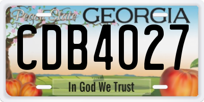 GA license plate CDB4027