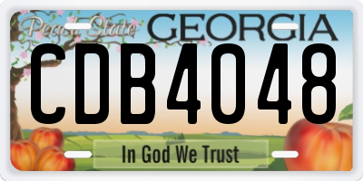 GA license plate CDB4048