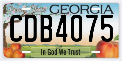 GA license plate CDB4075