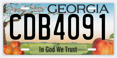 GA license plate CDB4091