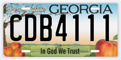 GA license plate CDB4111