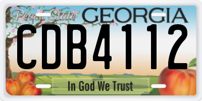 GA license plate CDB4112