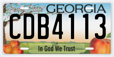 GA license plate CDB4113
