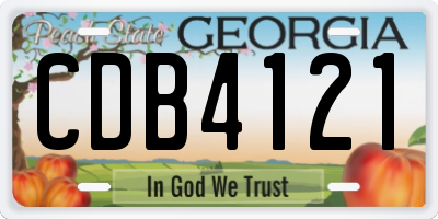 GA license plate CDB4121