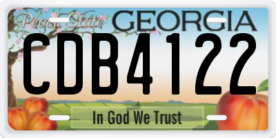 GA license plate CDB4122