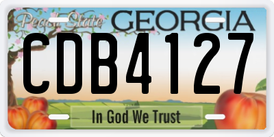 GA license plate CDB4127