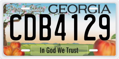 GA license plate CDB4129