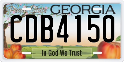 GA license plate CDB4150