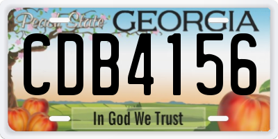 GA license plate CDB4156