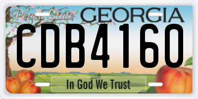 GA license plate CDB4160