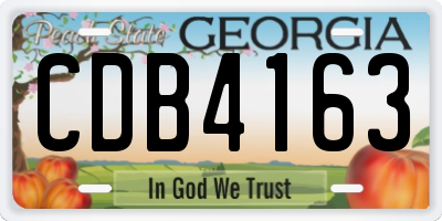 GA license plate CDB4163
