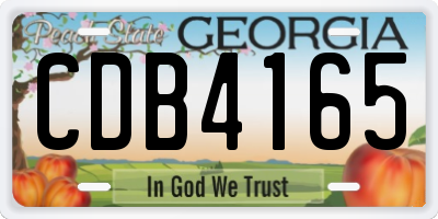 GA license plate CDB4165