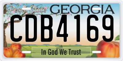 GA license plate CDB4169