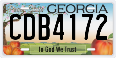 GA license plate CDB4172