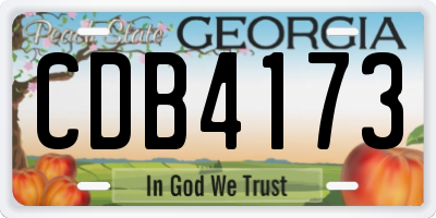 GA license plate CDB4173