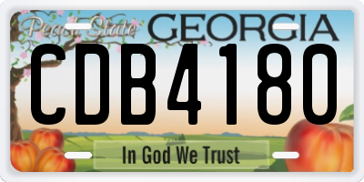 GA license plate CDB4180