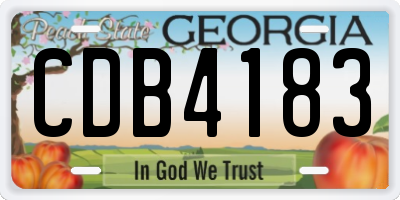 GA license plate CDB4183
