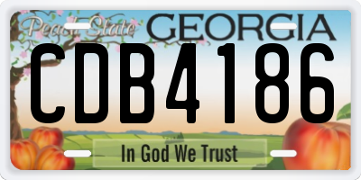 GA license plate CDB4186