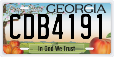 GA license plate CDB4191