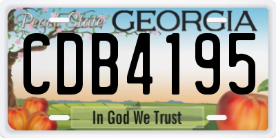GA license plate CDB4195