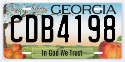 GA license plate CDB4198