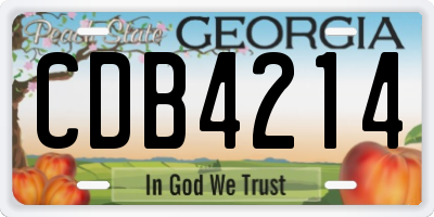 GA license plate CDB4214