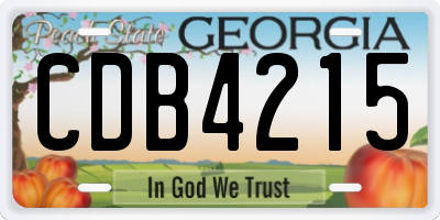 GA license plate CDB4215