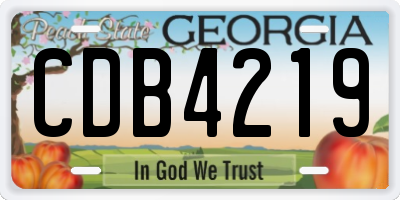 GA license plate CDB4219