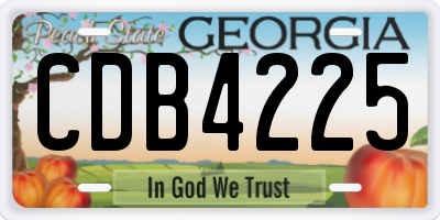GA license plate CDB4225