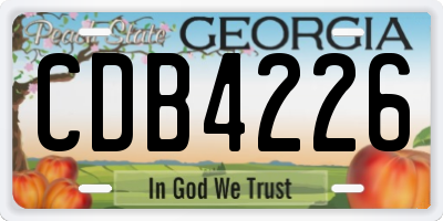 GA license plate CDB4226
