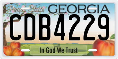 GA license plate CDB4229
