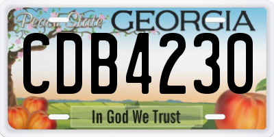 GA license plate CDB4230