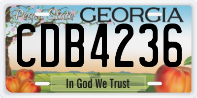 GA license plate CDB4236