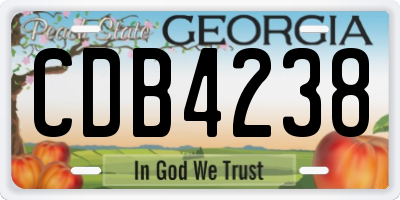 GA license plate CDB4238