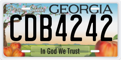 GA license plate CDB4242