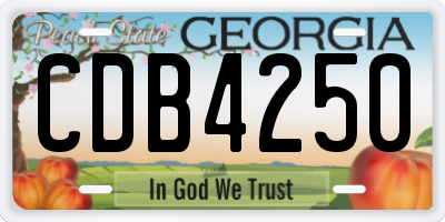 GA license plate CDB4250