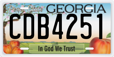 GA license plate CDB4251