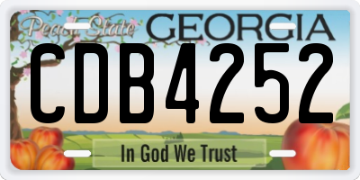 GA license plate CDB4252