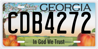 GA license plate CDB4272