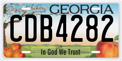GA license plate CDB4282
