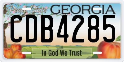 GA license plate CDB4285