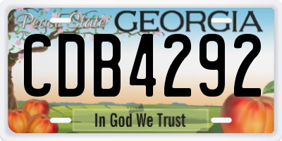 GA license plate CDB4292