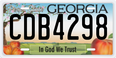 GA license plate CDB4298