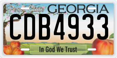 GA license plate CDB4933